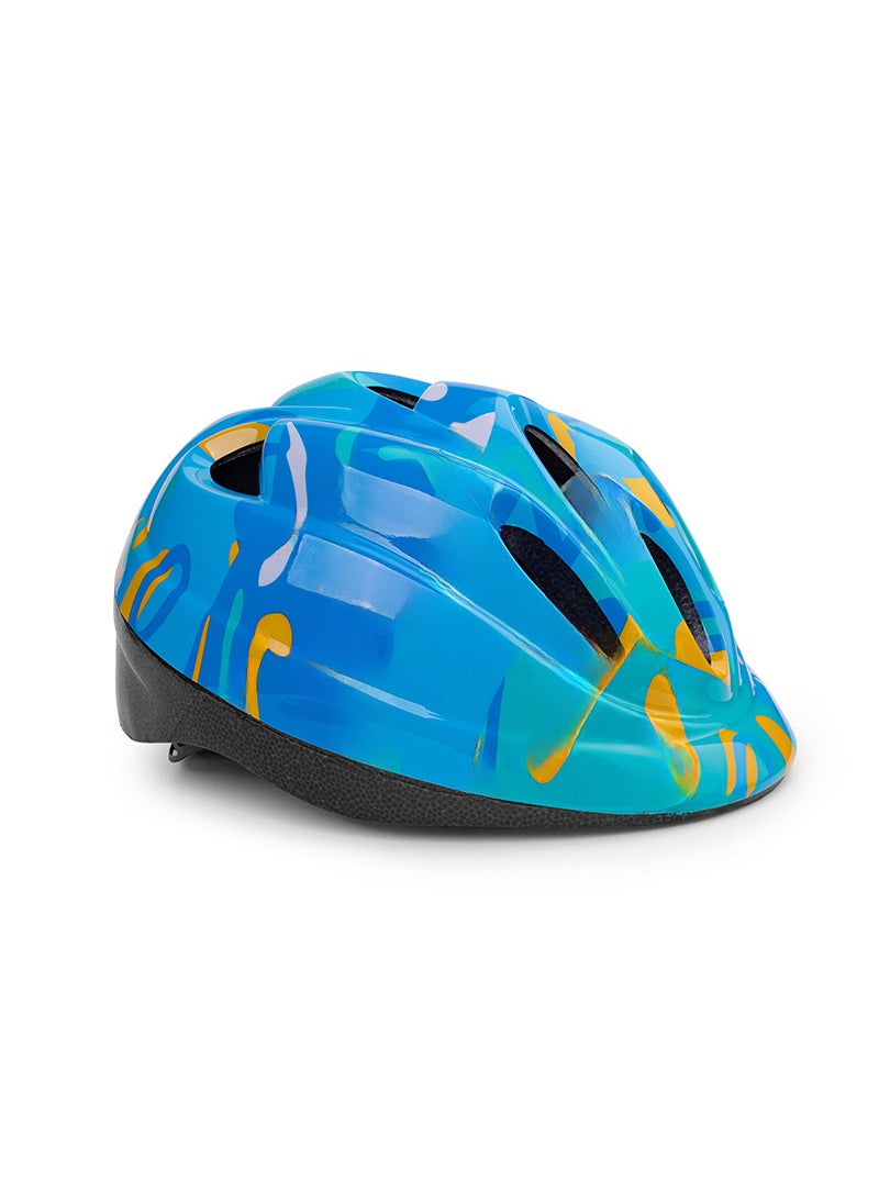 Factory wholesale childrens helmet imitation one-piece balance car roller Skateboard safety helmet childrens riding helmet Blue yellow