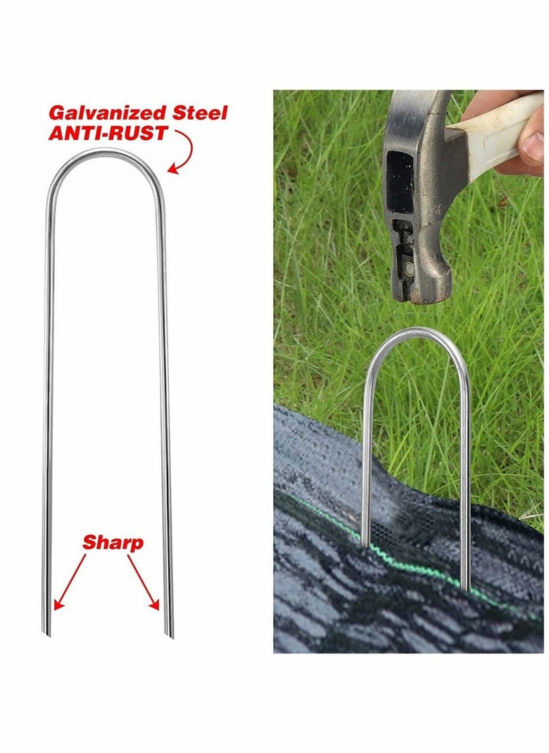 Heavy-Duty Wind Stakes, for Trampolines and Tents, 11-inch Heavy Duty Stakes, Safe Ground Anchor Galvanized Steel Wind Stakes, U-Shaped Durable Windproof Ground Anchor