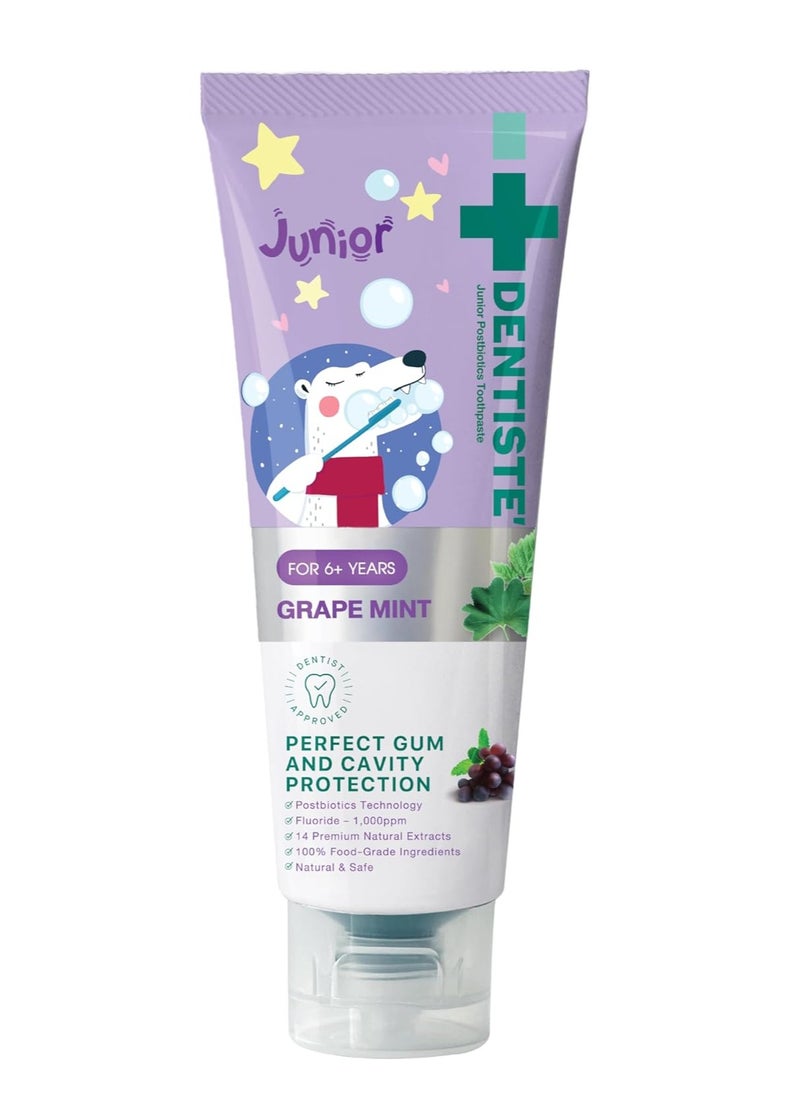 Kids Postbiotics Toothpaste Perfect Gum and Cavity Protection Grape Mint Flavor 6 Year Old