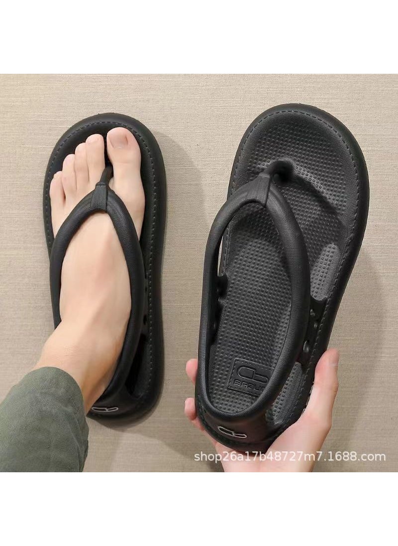 Mens sandals new fashion non-slip beach flip-flops sandals for boys driving shoes  wear flip-flops104-Black-herringbone 104-Black-herringbone