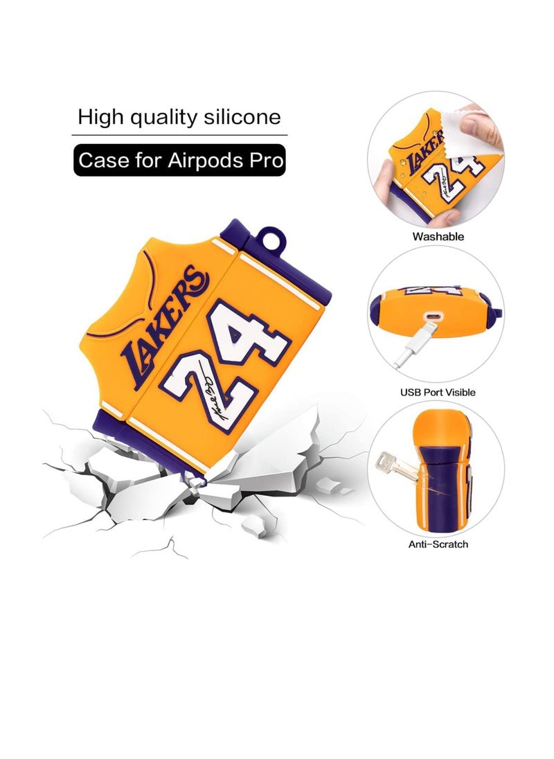 Case for Airpods Pro Case Cover 6 in 1 Accessory Full Protective Silicone Skin Accessories for Women Men Girl with AirPods Pro Case Cool Funny 3D Cartoon Cool Design Size 24 Yellow