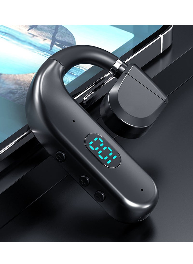 One Ear Headset Open Ear Air-Bone Conduction Headphones Wireless Bluetooth Headset Earpiece with Microphone for Cell Phones 30H Playtime Air-Bone Conducting Ear Piece Earphones for Sports Work