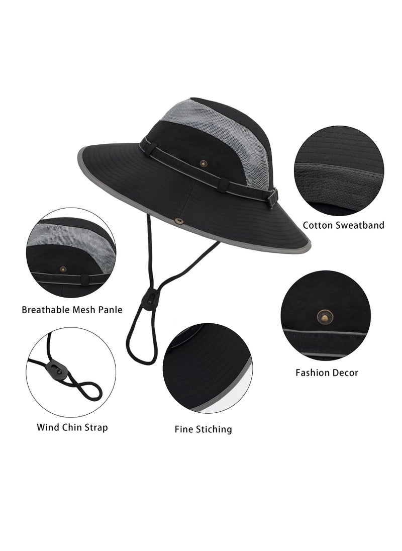 Wide Brim Fishing Sun Hat for Men Women - UV Protection Bucket Hat Summer Beach Hat Foldable Safari Boonie Cap