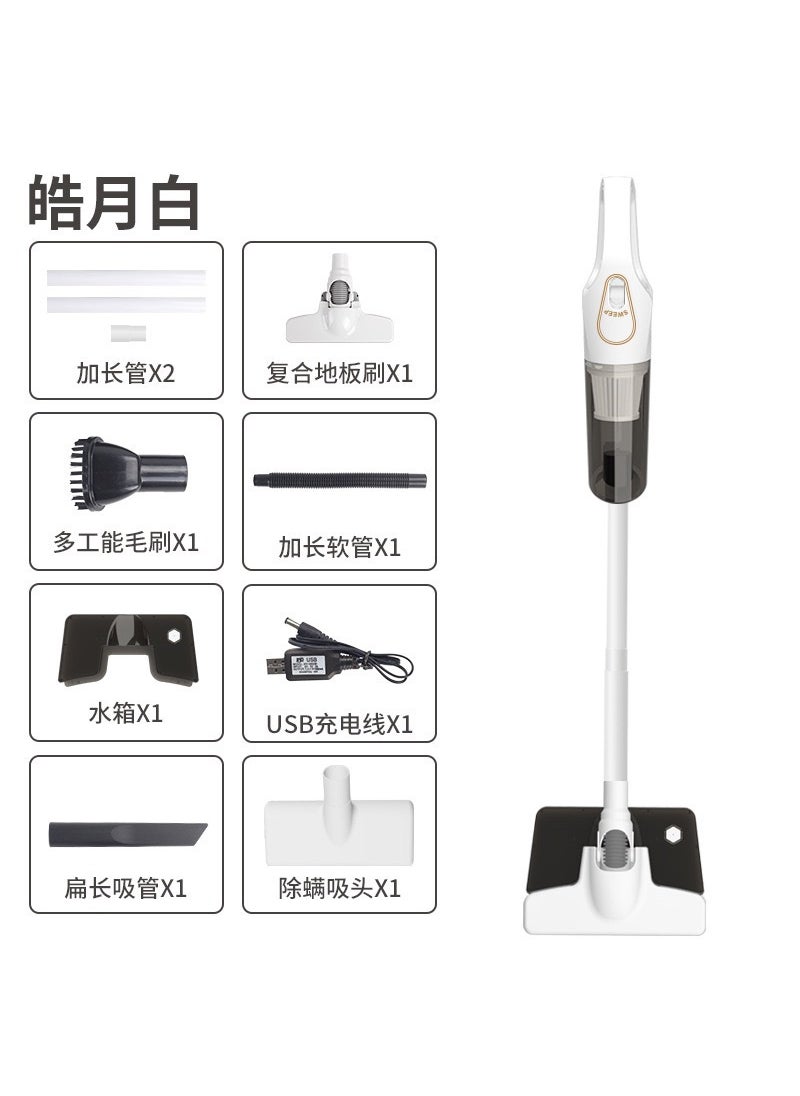 High Power Cordless Handheld Vacuum Cleaner White mop + mite remover