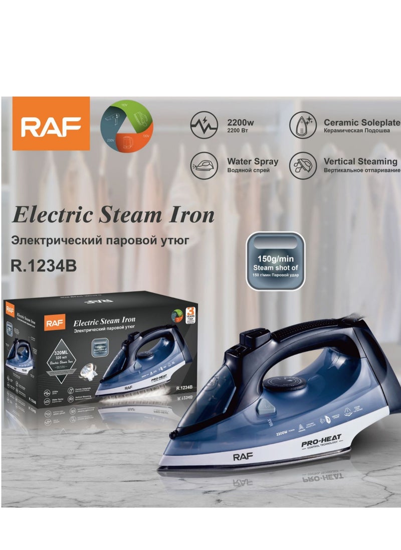 Steam iron, handheld hanging type with wire electric ironing iron, dry and wet dual-use 2200W