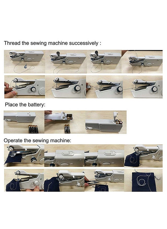 Mini Handheld Sewing Machine, Portable Electric Hand Sewing Machine, Quick Repairing Suitable, for Home Travel Clothes Cloth Curtain