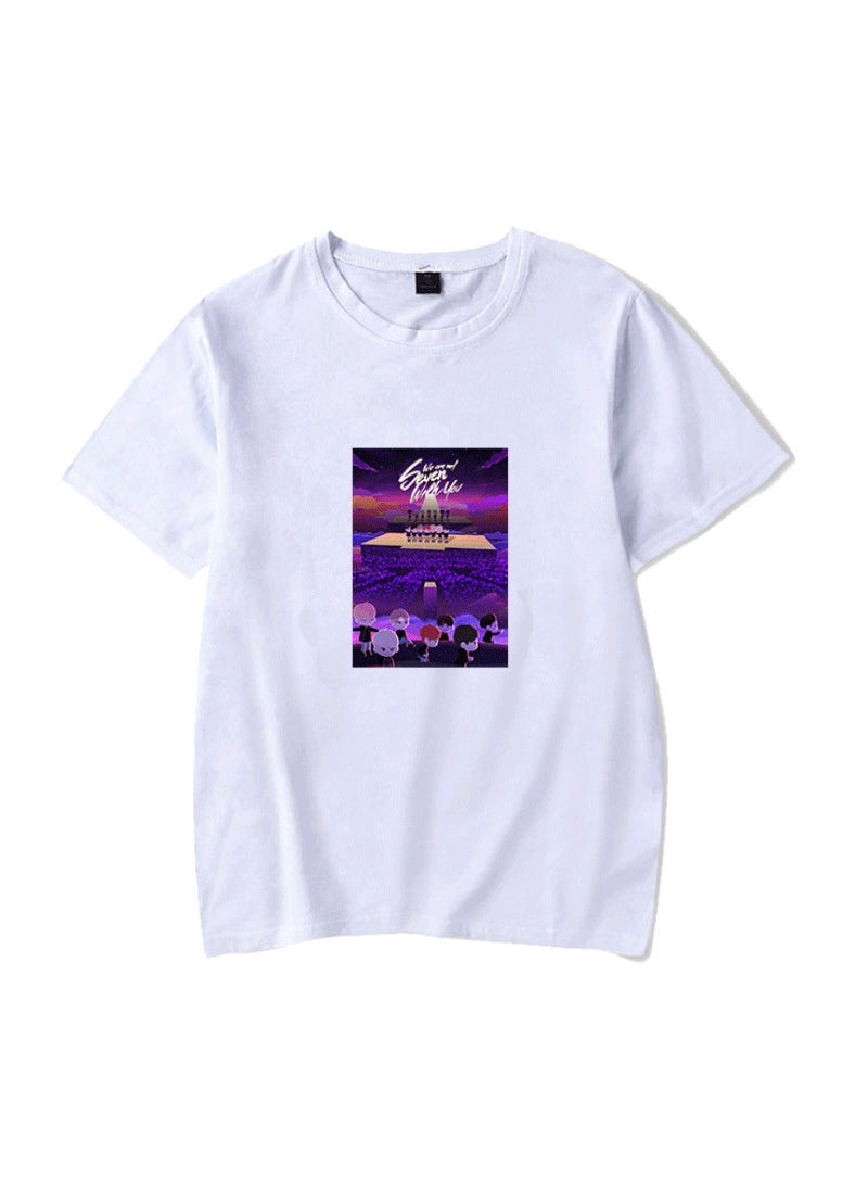 Kpop Bangtan Cotton Graphic Tee 2 White