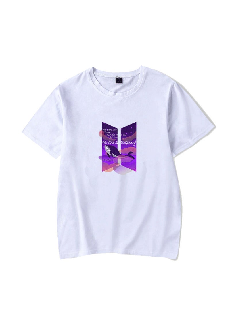 Kpop Bangtan Cotton Graphic Tee 2 White