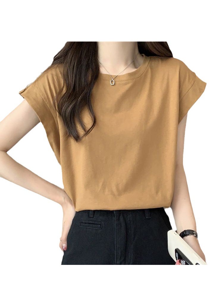 2024 Summer Chic Puff Sleeve Tee Loose Womens Top White