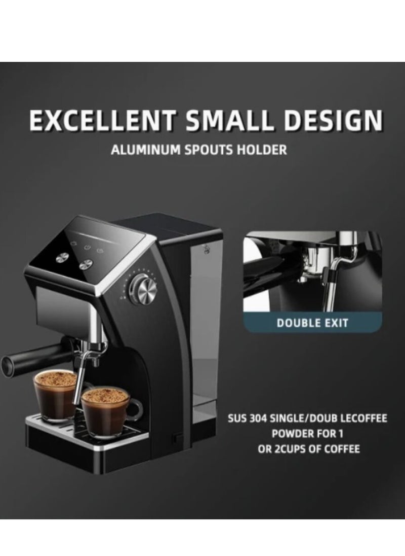 Automatic Coffee Machine Espresso Machine with Milk Frothy  Steam Wand, Removable Drip Tray & Water Tank