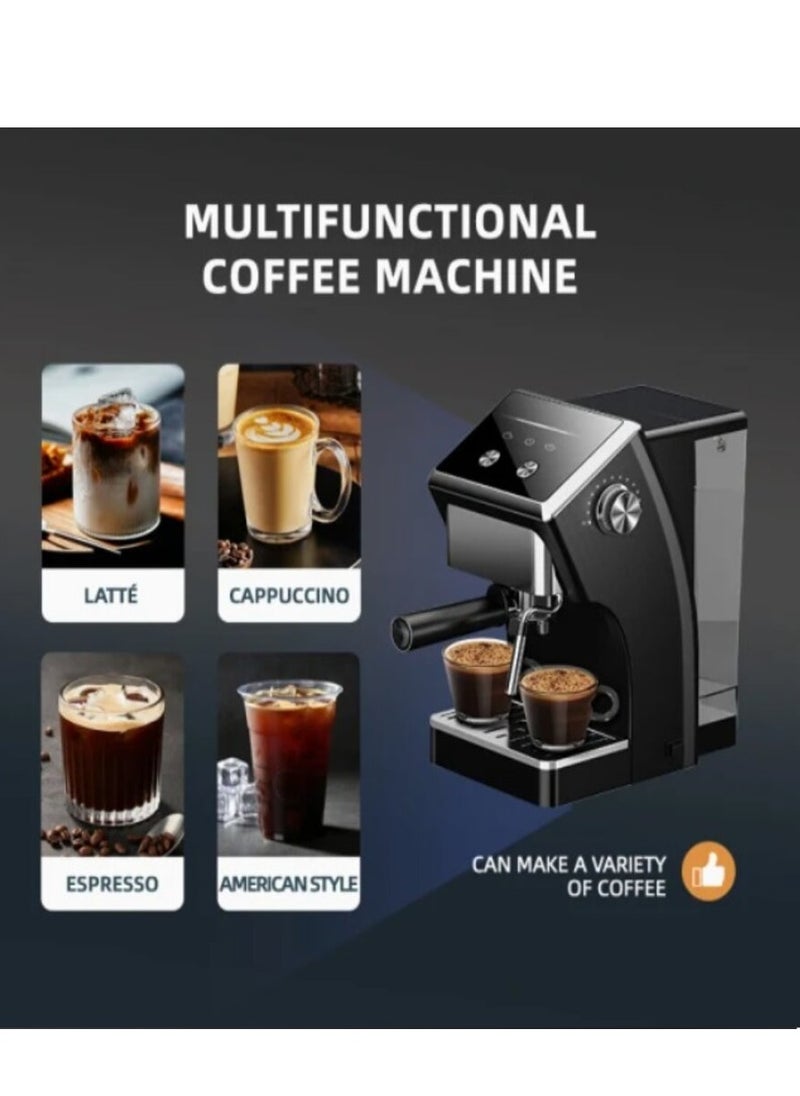 Automatic Coffee Machine Espresso Machine with Milk Frothy  Steam Wand, Removable Drip Tray & Water Tank