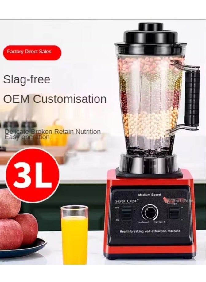 3L high capacity silver crest blender 8000w Double Cup Multifunctional Commercial Smoothie Soy Milk Mixer