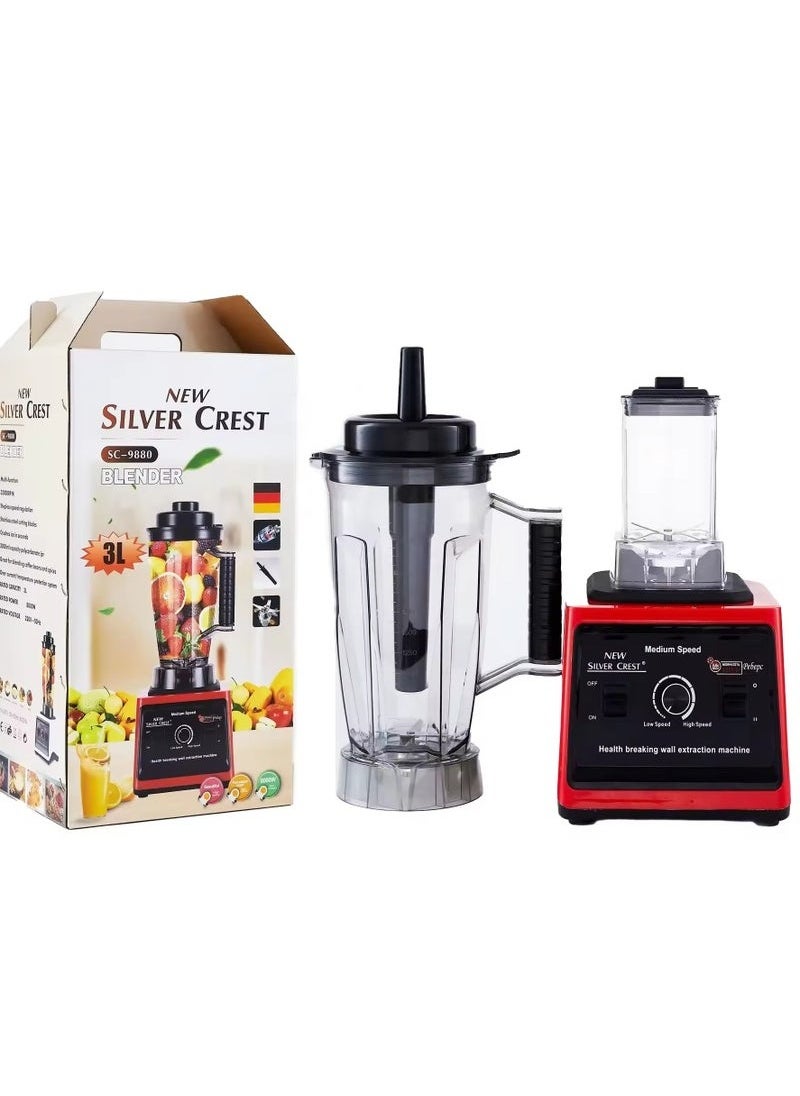 3L high capacity silver crest blender 8000w Double Cup Multifunctional Commercial Smoothie Soy Milk Mixer