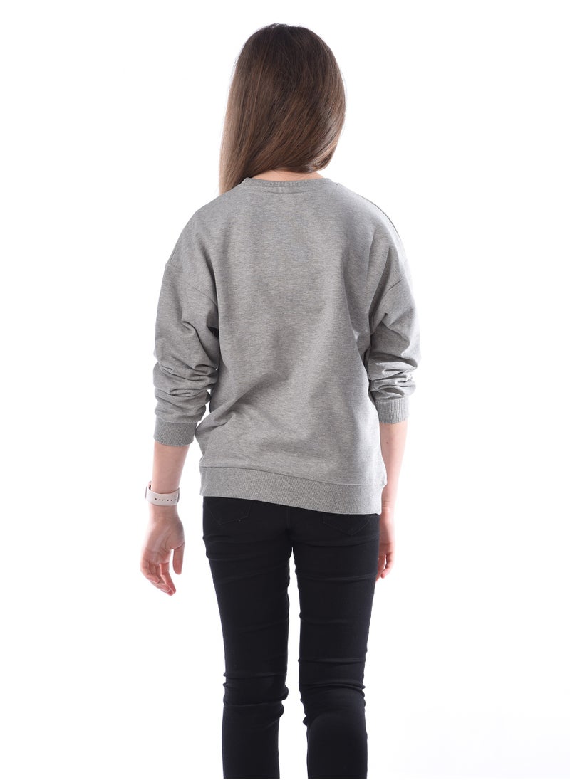 Flock Printed Comfy Fit Sweatshirt