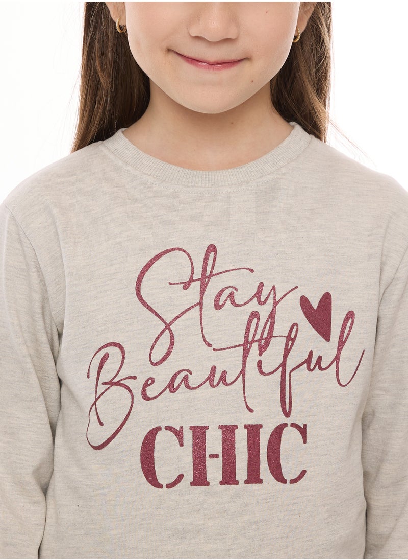 Glitter Printed Sweatshirt