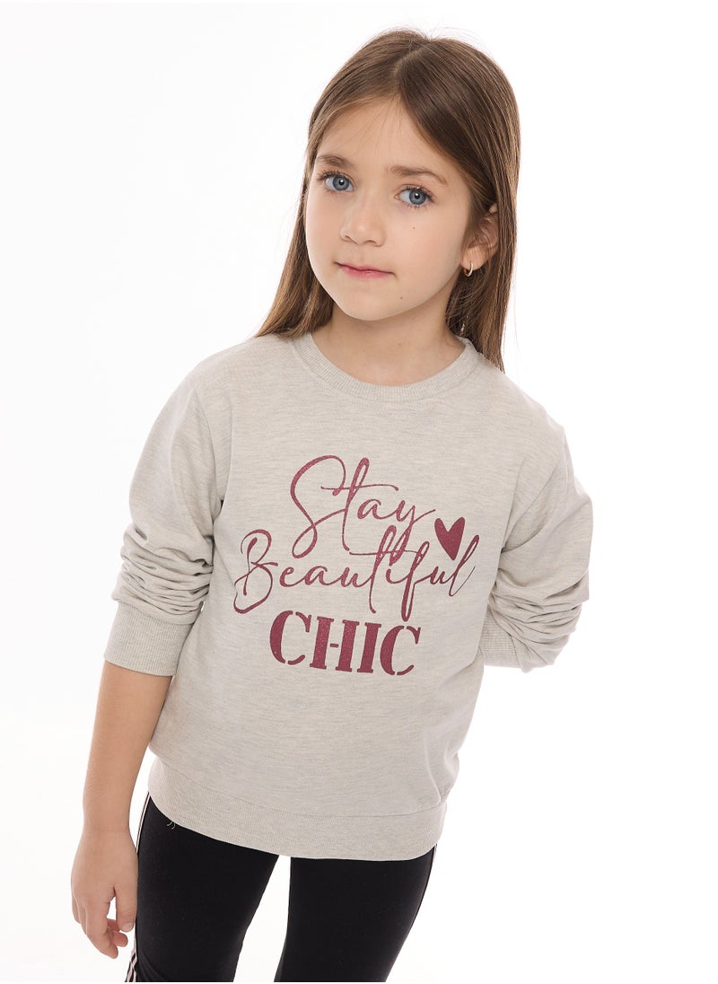 Glitter Printed Sweatshirt