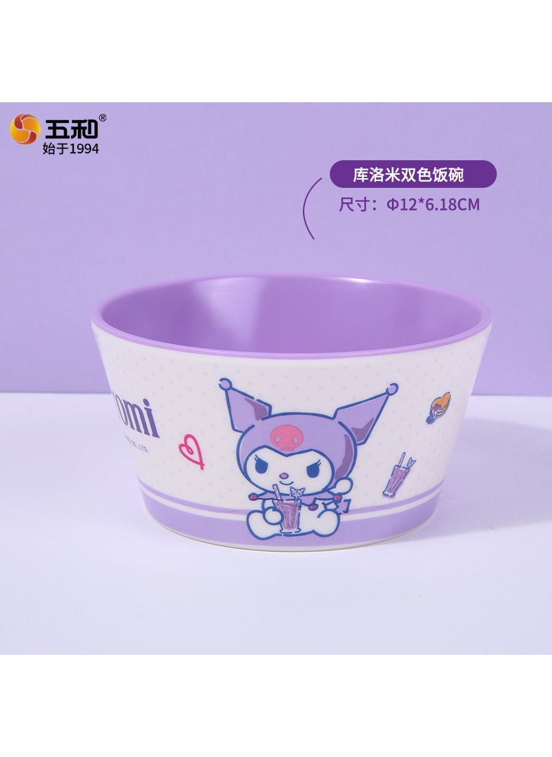 Sanrio high-value childrens tableware baby bowl complementary Bowl dinner plate household maternal and infant products Cup spoon wholesaleTwo-color rice bowl KRM-SW6839 Two-color rice bowl KRM-SW6839