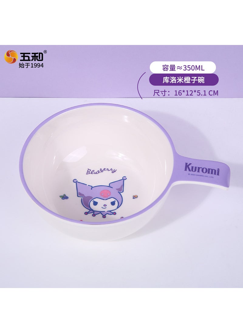 Sanrio high-value childrens tableware baby bowl complementary Bowl dinner plate household maternal and infant products Cup spoon wholesaleSingle Ear Orange Bowl KRM-563 Single Ear Orange Bowl KRM-563