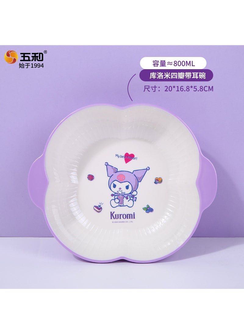 Sanrio high-value childrens tableware baby bowl complementary Bowl dinner plate household maternal and infant products Cup spoon wholesaleTwo-Tone Four-Flap Bowl KRM-SW6333 with Ears Two-Tone Four-Flap Bowl KRM-SW6333 with Ears