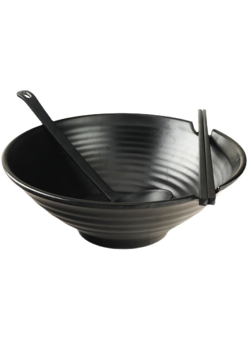 Black A5 Melamine Large Soup Bowl for RestaurantsM238120 +24cm Chopsticks +107-3 M238120 +24cm Chopsticks +107-3