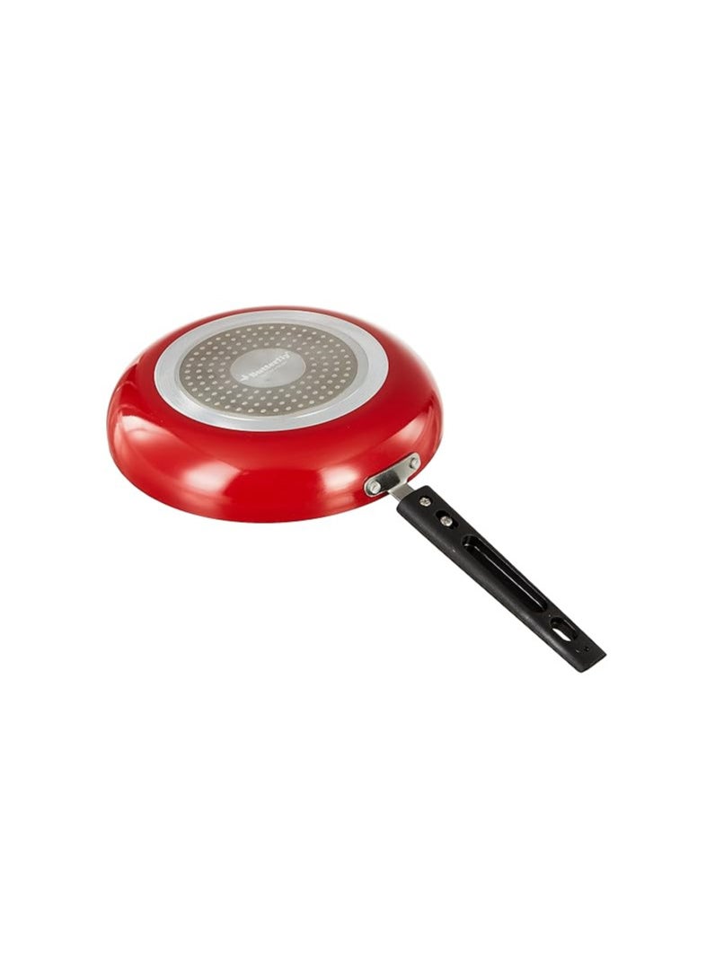 Butterfly Rapid Non Stick 3 Pcs Set | Kadai with Glass Lid | Dosa/Roti Tawa | Fry Pan | Induction Base | PFOA Free | Scratch Resistant | for Cooking Curry, Dal, Rice/Biryani | Red