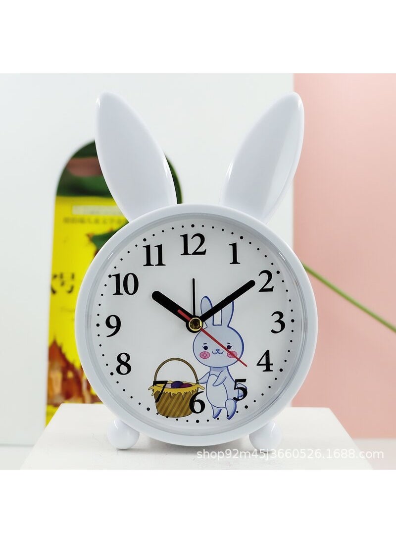 Alarm Clock Childrens Student Cartoon Bedside Mute Cute Creative Bedroom Talking Multi-function Voice Small Alarm Clock064 Blue Rabbit Mute/Cute/Didi Alarm 064 Blue Rabbit Mute/Cute/Didi Alarm