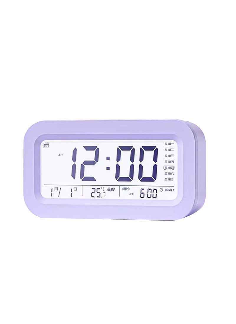 Kids Wake-Up Alarm Clock Touch Smart Silent Glow Rechargeable lavender