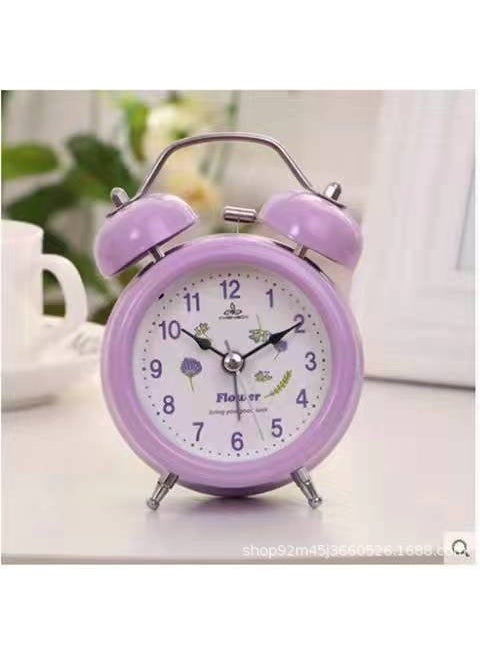 Creative Silent Bedside Alarm Clock for Kids 8819 purple small size