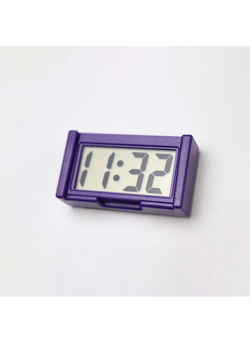 Large screen home Digital Display car clock paste electronic mini car electronic clock car supplies simple type Purple