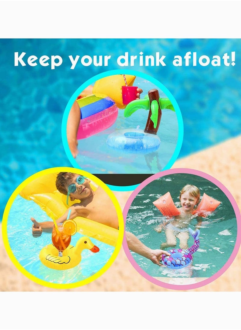 14Pcs Inflatable Drink Holders Pool Drink Holder Floats Inflatable Cup Holders Cup Coasters for Summer Pool Party