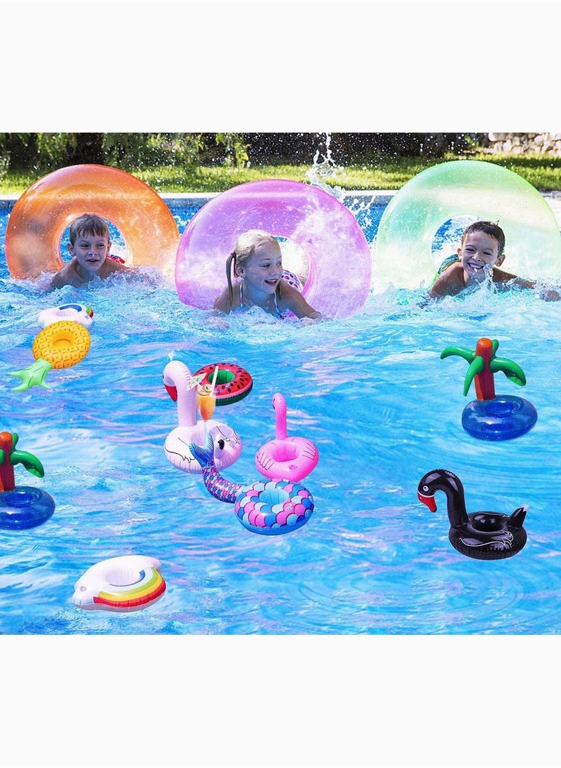 14Pcs Inflatable Drink Holders Pool Drink Holder Floats Inflatable Cup Holders Cup Coasters for Summer Pool Party