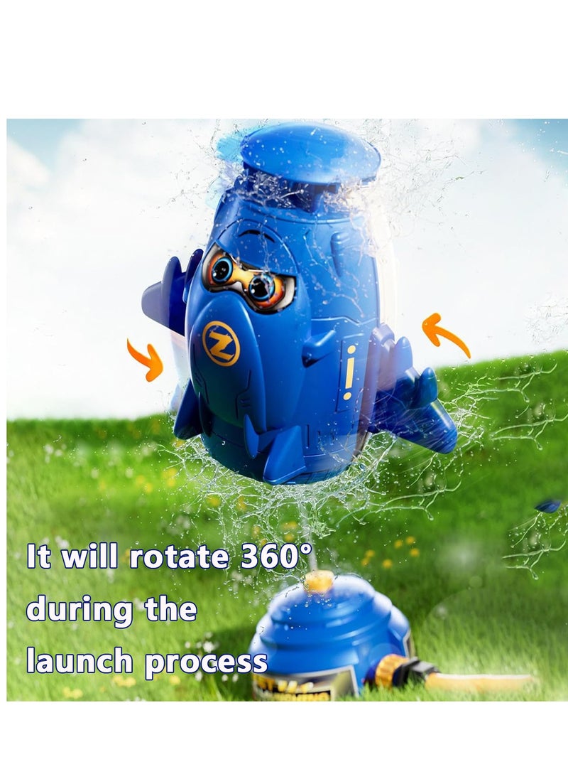 Rocket Outdoor Water Toys Water Rockets Outdoor Toys,Backyard Rocket Launchers, Rotation Space Rocket, Water Launchers Fun Rotation Play For Ages 3-12