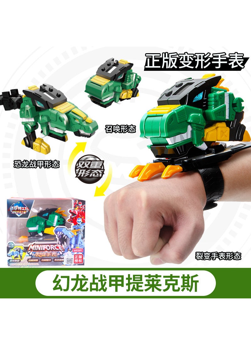 Genuine Mini Secret Force Childrens Fission Watch Toy King Kong Summoner Super Dinosaur Power Deformation WatchNew packaging-magic Dragon armor [deformation watch]] New packaging-magic Dragon armor [deformation watch]]