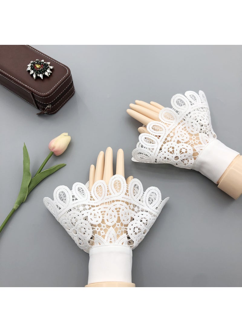 Lace Embroidery Wave Cufflinks Bridal AccessoriesMilky White Milky White