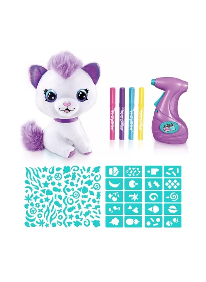 Kitty Airbrush Plush with Spray | Creative Toy for Kids | Fun Art Play | Colorful & Interactive