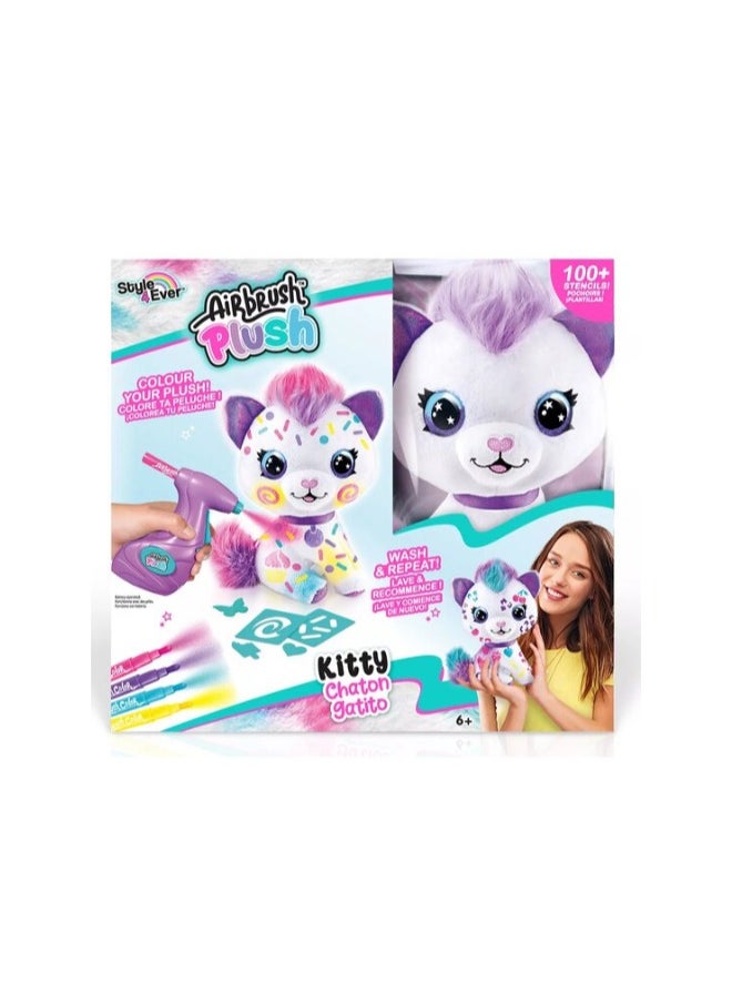 Kitty Airbrush Plush with Spray | Creative Toy for Kids | Fun Art Play | Colorful & Interactive
