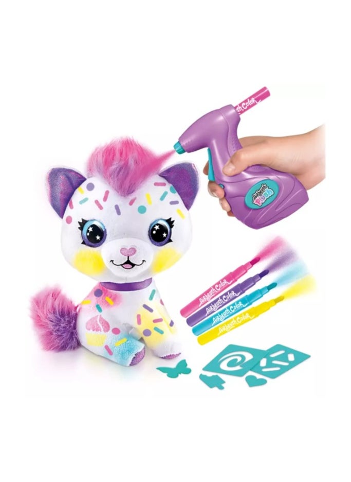 Kitty Airbrush Plush with Spray | Creative Toy for Kids | Fun Art Play | Colorful & Interactive