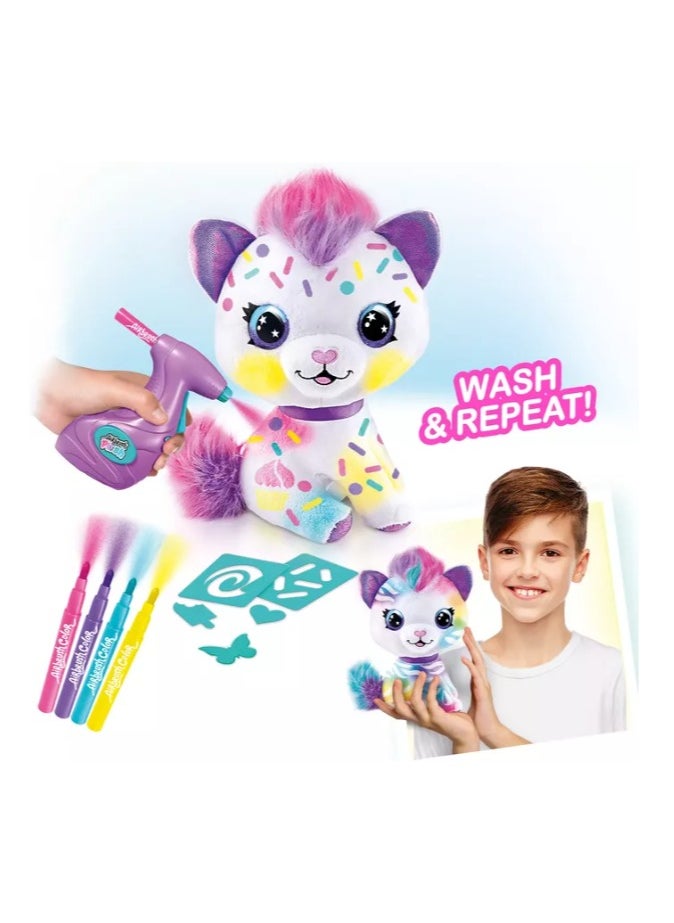 Kitty Airbrush Plush with Spray | Creative Toy for Kids | Fun Art Play | Colorful & Interactive