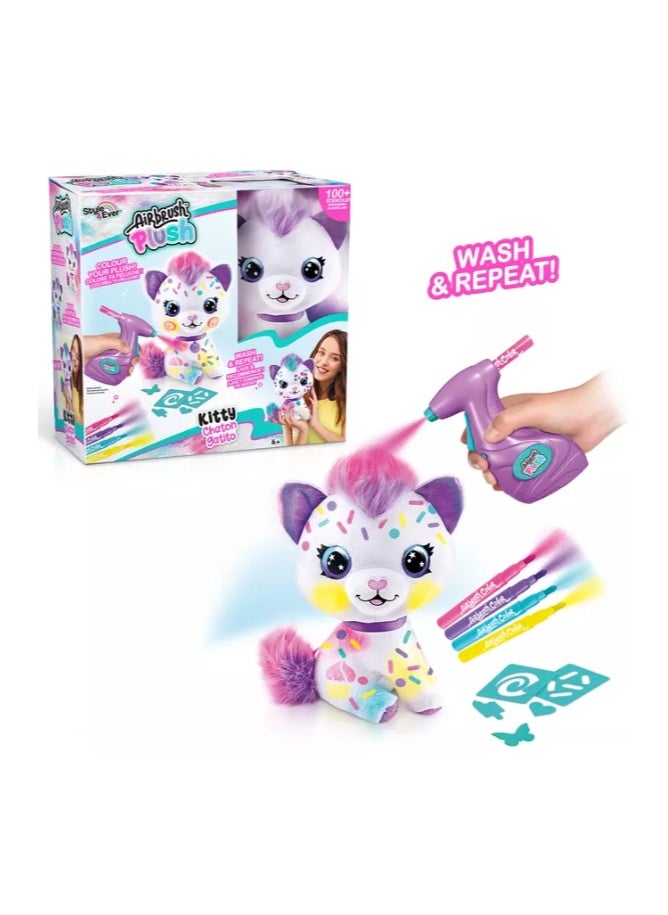 Kitty Airbrush Plush with Spray | Creative Toy for Kids | Fun Art Play | Colorful & Interactive