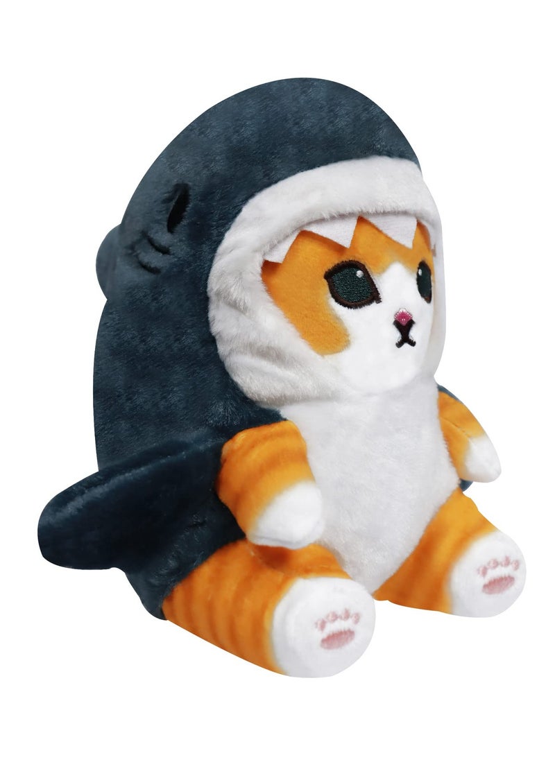 Cute Shark Cat Plush Toy, 8 Inch Cat Shark Plush Doll, Stuffed Animal Soft Plush Pillow for Children Kids Girls, Birthday Gifts for Kids Boys