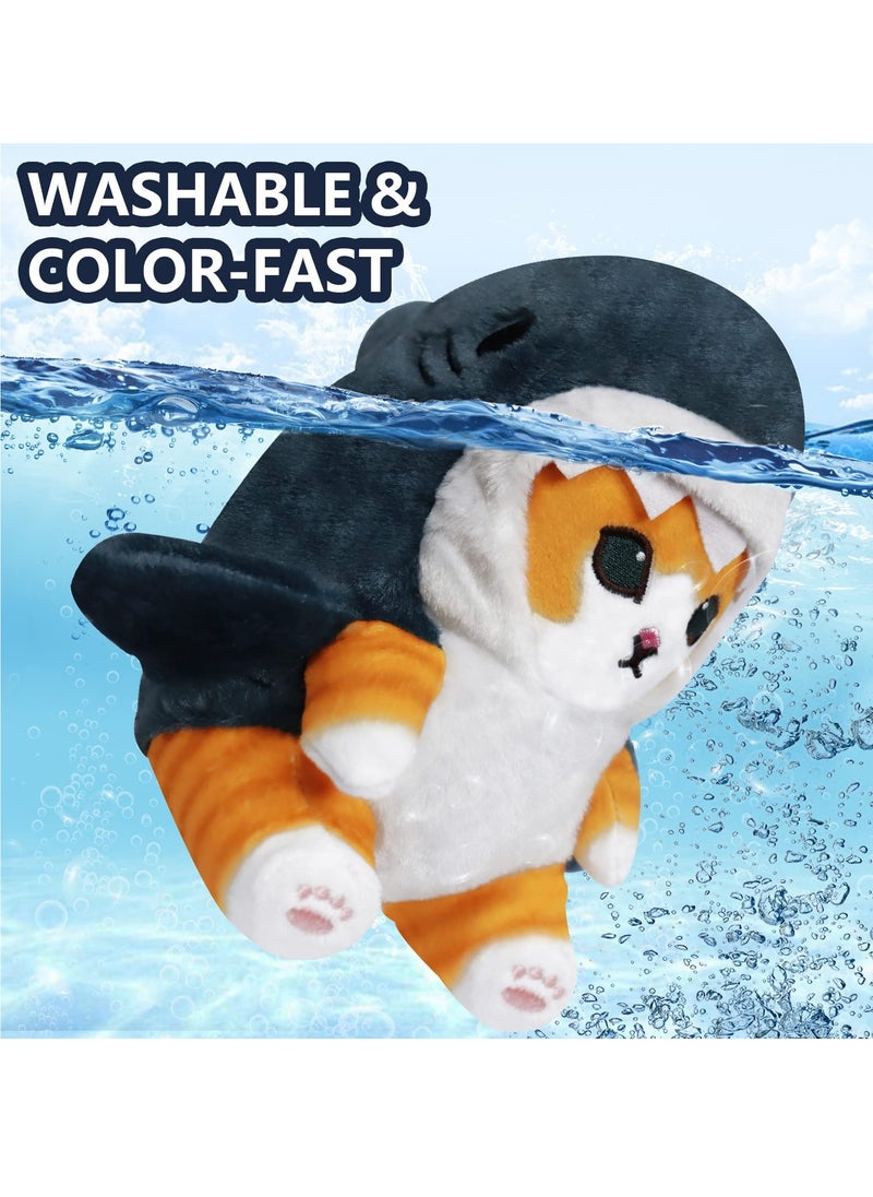 Cute Shark Cat Plush Toy, 8 Inch Cat Shark Plush Doll, Stuffed Animal Soft Plush Pillow for Children Kids Girls, Birthday Gifts for Kids Boys