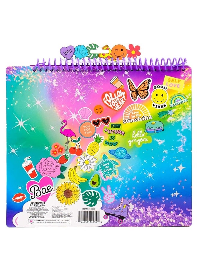 Just My Style Pop & Color Sketchbook, Creative Fidget Sketchbook and Pen Set, Great Weekend Activity, Includes Cute Puffy Stickers & Mindfulness Activity Book for Kids Ages 6, 7, 8, 9