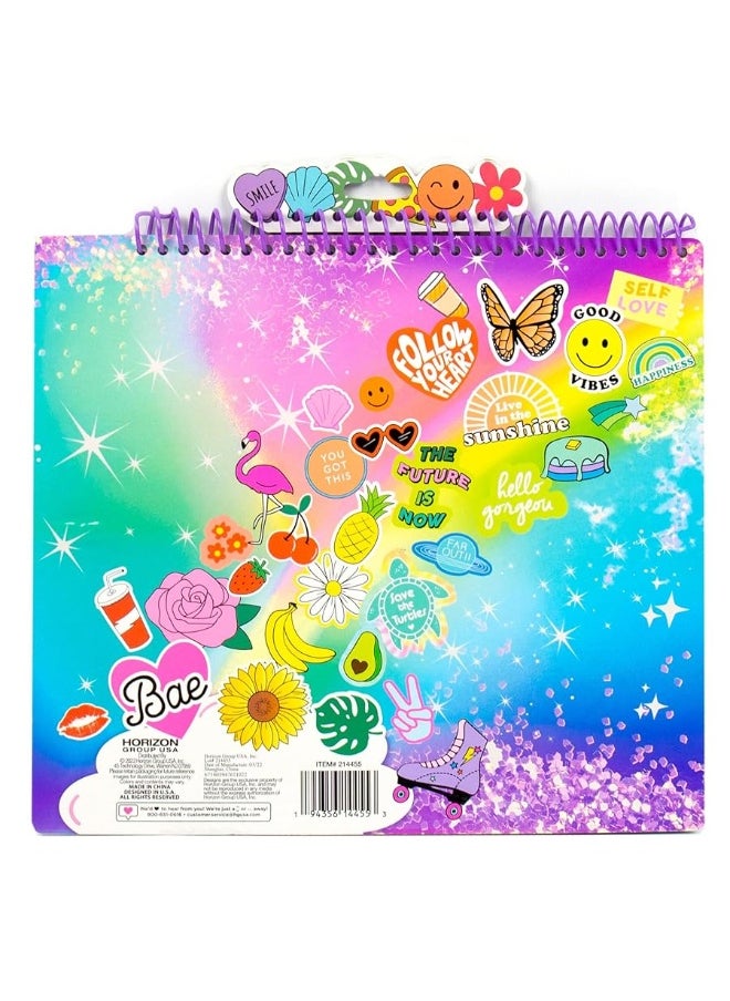 Just My Style Pop & Color Sketchbook, Creative Fidget Sketchbook and Pen Set, Great Weekend Activity, Includes Cute Puffy Stickers & Mindfulness Activity Book for Kids Ages 6, 7, 8, 9