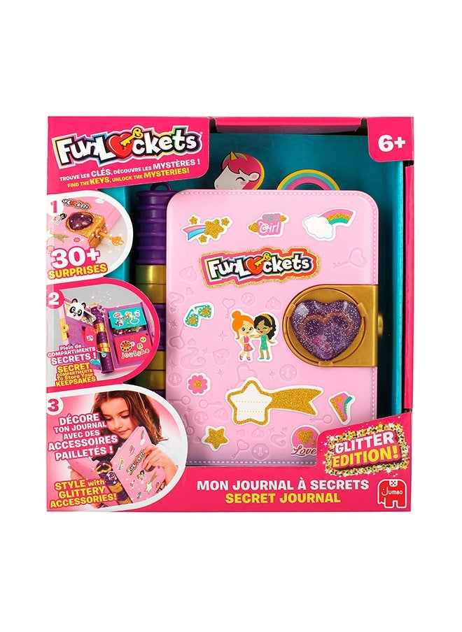 Secret Journal Glitter Edition, Unlock the surprises, Customise the journal & keep all your secrets locked away! 30+ glitterrific surprises to discover in this Limited Edition, Gift toys for 6+ years, Best Creative toys for Girls