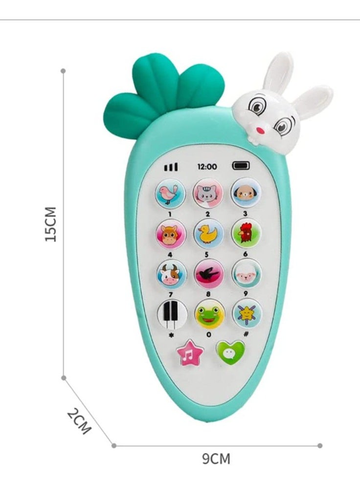 Toddler Phone Toy Sound Toy Early Educational Mobiles Phone Carrot Shape Simulation Cellphone Mobile Phone Gift for Kids 0 12 Months