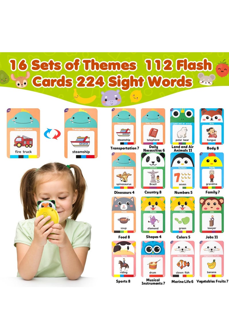 Talking Flash Cards,Toddler Toys for 2 3 4 5 Year Old Boys and Girls, Autism Sensory Toys for Autistic Children, Learning Montessori Toys, Speech Therapy Toys, 224 Sight Words Talking Flash Cards