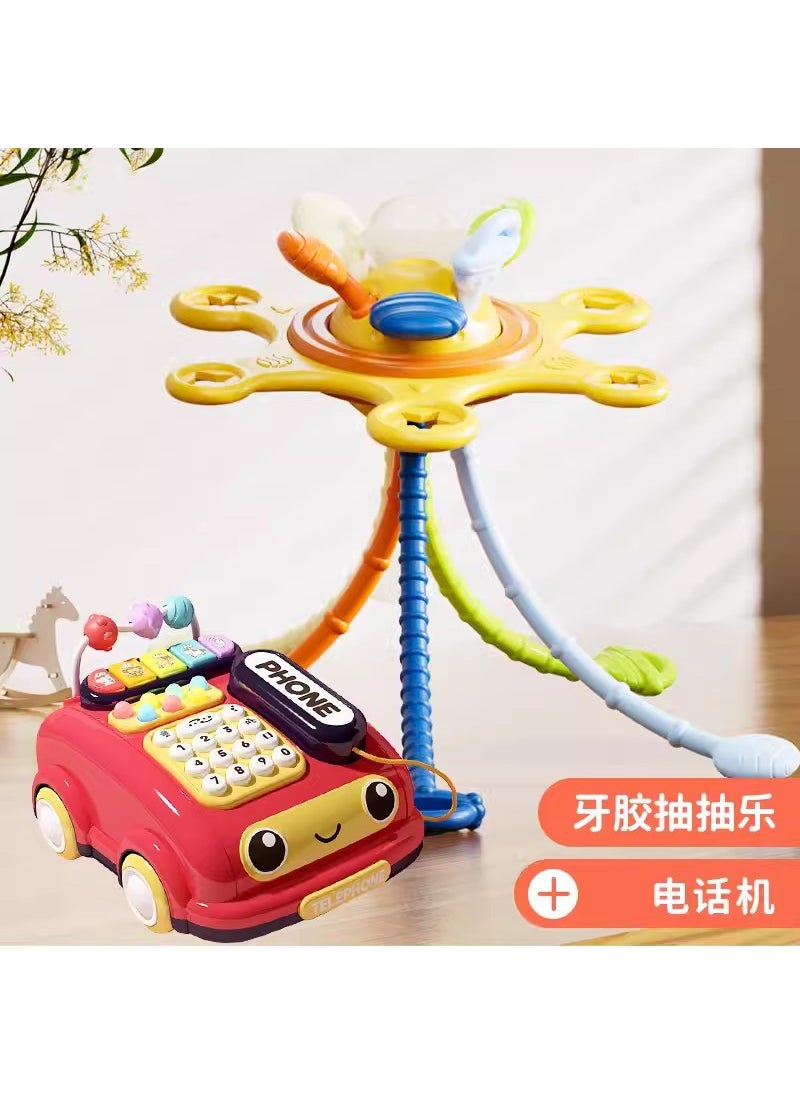 Infant Teether Clutch Ball Early Educational Toy Scribbing + Phone Story Machine