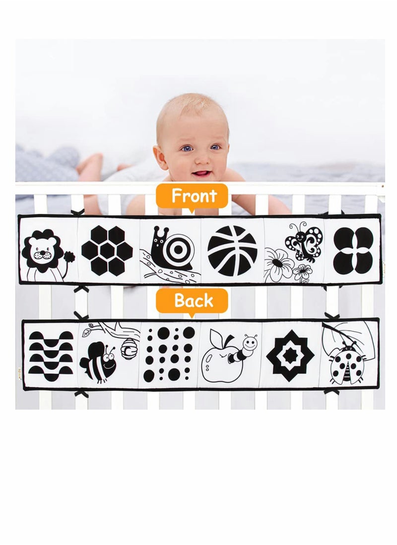 Black and White Cloth Books   High Contrast Baby Cloth Book for Early Education, Infant Tummy time Mat, Three Dimensional Can Be Bitten and Tear Not Rotten Paper 0 3 Years Old Baby Toys