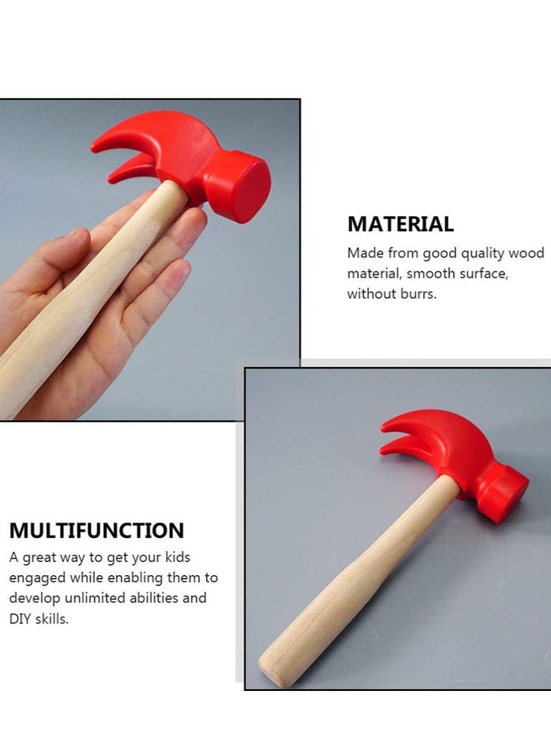 Wooden Hammer Toys Simulation Hammers Maintenance Tools Toys Pretend Play Educational Toys for Kids Children 2pcs