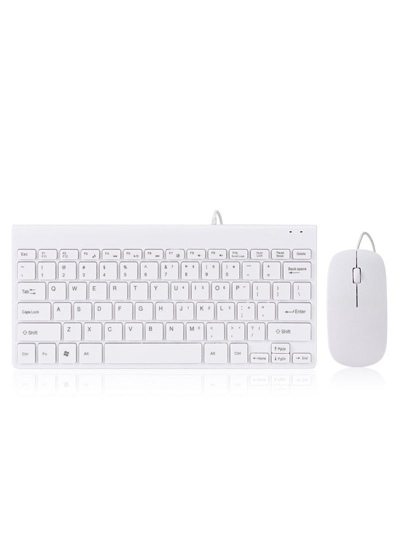 78-Key Mini Wired Keyboard Mouse ComboWhite MK100-mouse and keyboard set White MK100-mouse and keyboard set